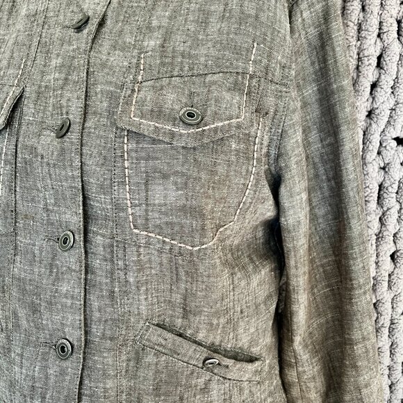 Mexx Light Brown Linen Blend Utility Jacket – Size 12 - Picture 4 of 14